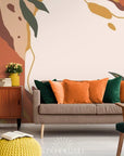 Papier Peint Art & Déco - Feuillage Terracotta