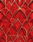 Papier Peint Géométrique - Motifs Art Déco Rouge