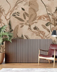 Papier Peint Tropical - Feuillage Exotique Beige