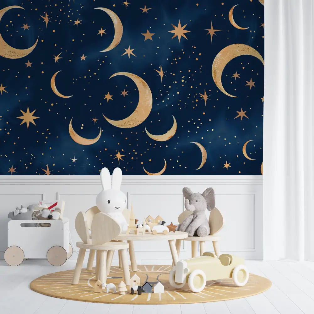 Papier Peint Rétro – Nuit Dorée