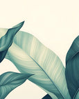 Papier peint tropical - Grandes feuilles vert d'eau