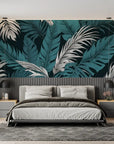 Papier peint tropical - Feuilles de monstera