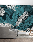 Papier peint tropical - Feuilles de monstera