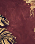 Papier peint tropical - Monstera doré texturé