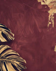 Papier Peint Tropical - Monstera Doré Texturé