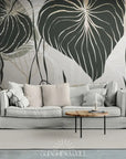 Papier Peint Contemporain - Feuillage Tropical Moderne