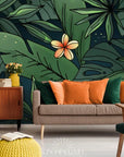 Papier Peint Contemporain - Feuilles Tropicales Modernes
