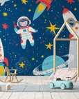 Papier Peint Enfant - Astronaute Et Fusées