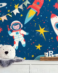 Papier Peint Enfant - Astronaute Et Fusées