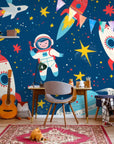 Papier Peint Enfant - Astronaute Et Fusées