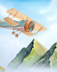 Papier Peint Enfant - Avion Au Dessus Des Montagnes