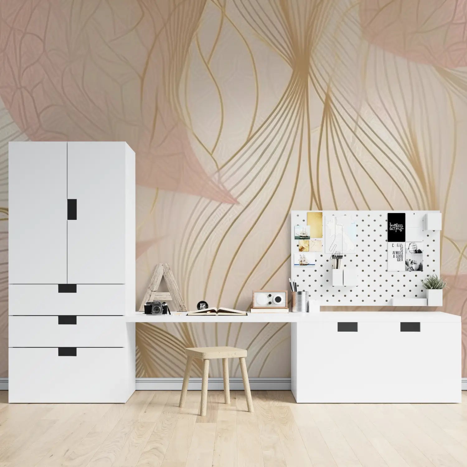 Papier Peint Art & Déco - Feuillage Fin et Léger