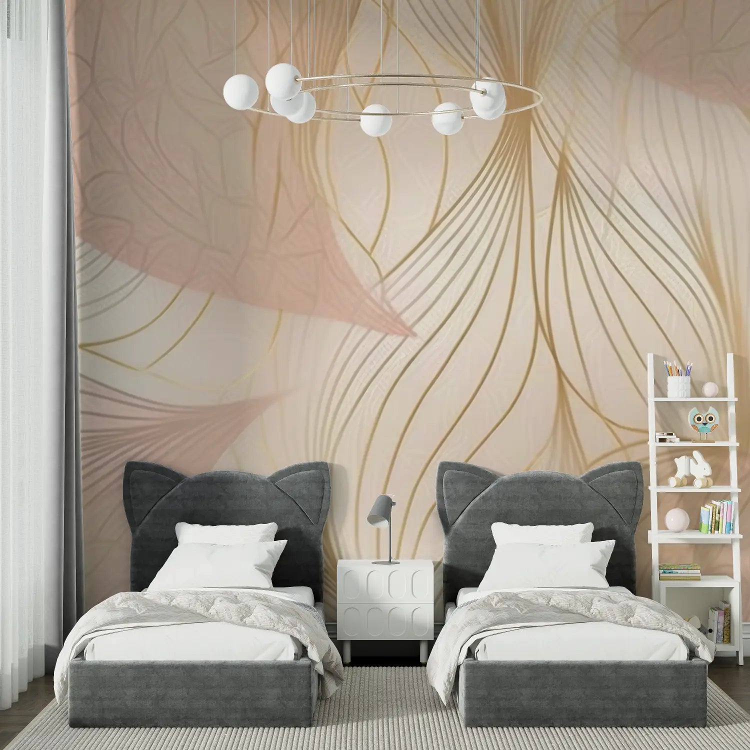 Papier Peint Art & Déco - Feuillage Fin et Léger