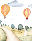 Papier Peint Enfant - Route De Montagne Et Montgolfières