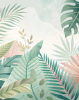 Papier peint tropical - Feuillage à l’aquarelle