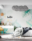 Papier peint tropical - Feuillage à l’aquarelle