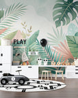 Papier peint tropical - Feuillage à l’aquarelle