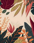Papier Peint Exotique - Feuillage Jungle Fleurie