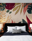 Papier Peint Exotique - Feuillage Jungle Fleurie