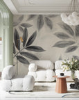 Foliage Wallpaper - Elegant Leaves in Black and White