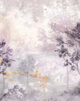 Papier peint forêt - Forêt dans une brume rose