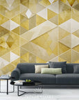 Papier Peint Géométrique - Motif Doré