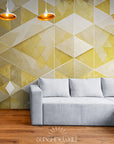 Papier Peint Géométrique - Motif Doré