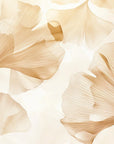 Papel pintado de follaje - Hojas de ginkgo beige en acuarela