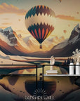 Papier Peint Illustration - Montagnes Et Montgolfières