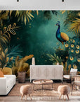 Papier Peint Jungle - Paon Tropical Majestueux