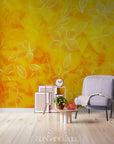 Papier Peint Vibrant - Fleurs Jaunes