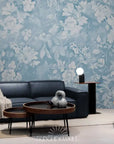 Papier Peint Vintage - Fleurs Bleues Classiques