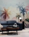 Papier Peint Vintage - Forêt Tropicale De Palmiers