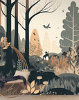 Papier peint enfant - Animaux dans les bois