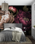 Floral Wallpaper - Elegant Peonies on Dark Background