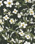 Papier peint fleuri - petites fleurs champêtres sombres
