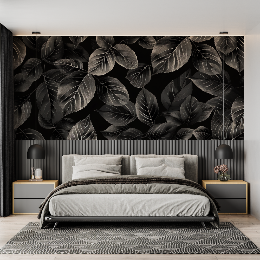 Foliage Wallpaper - Elegant Dark Leaves