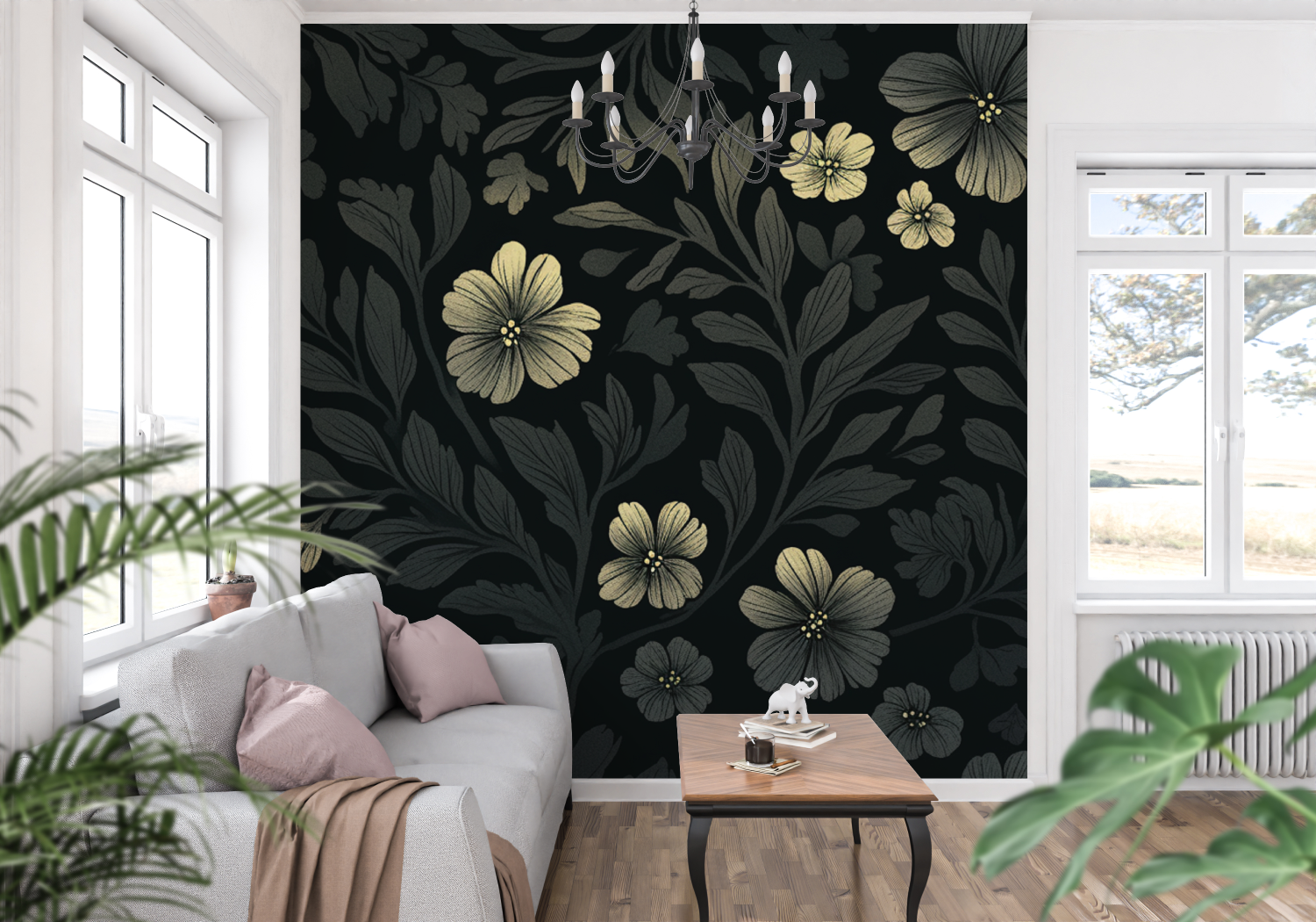 Floral Wallpaper - Bright Night Flowers