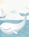 Papier Peint Enfant - Baleine Souriante et Voilier