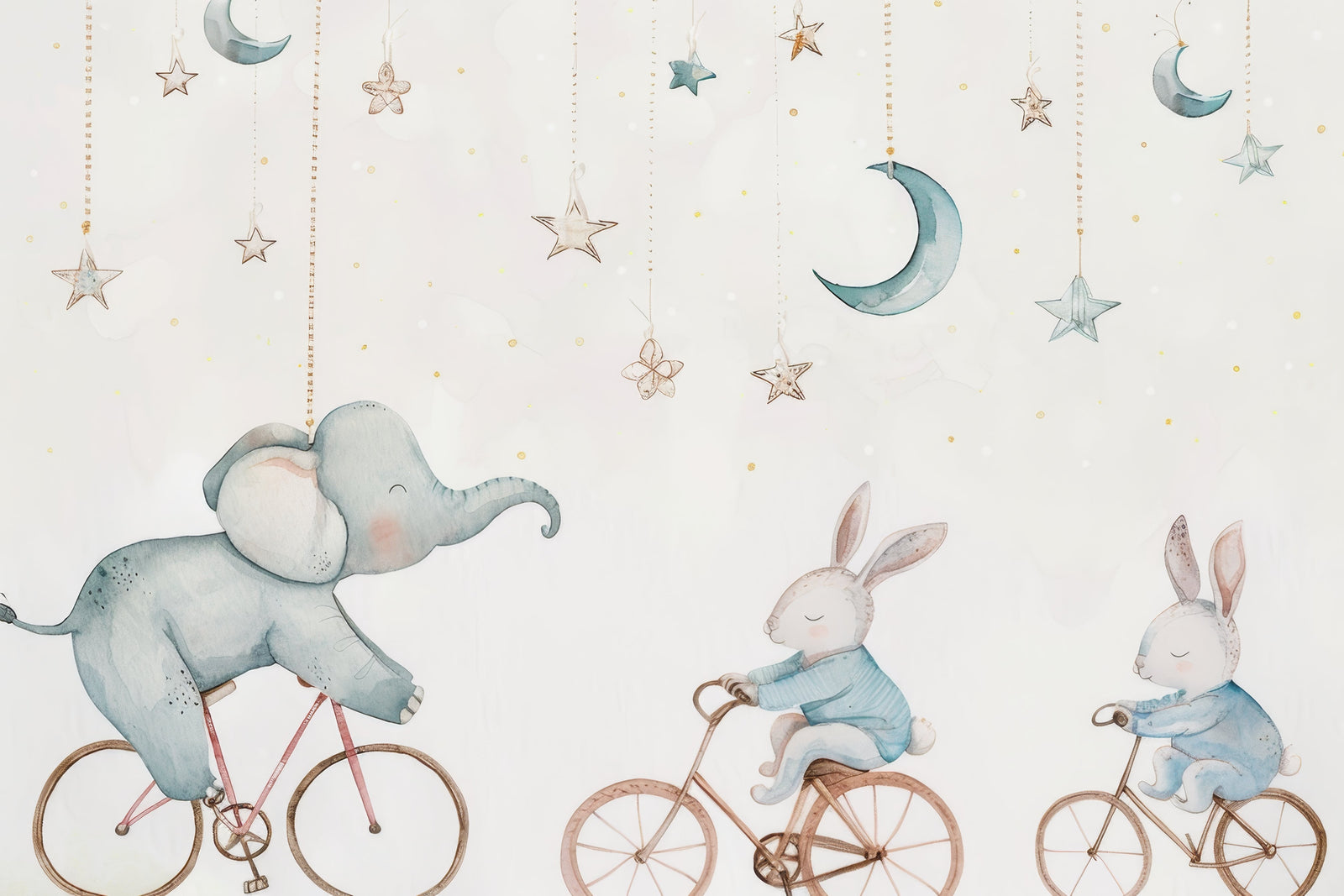 Children's Wallpaper - Heavenly Ride of the Elephant and the Rabbits