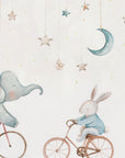 Papier Peint Enfant – Balade Céleste de l'Éléphant et des Lapins