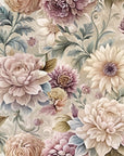 Papier peint fleuri - dahlia d'antan rétro