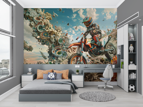 Gaming Wallpaper - Motorcycle Rider in a Fantasy World