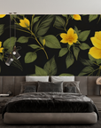 Floral Wallpaper - Yellow Flowers on Black Background