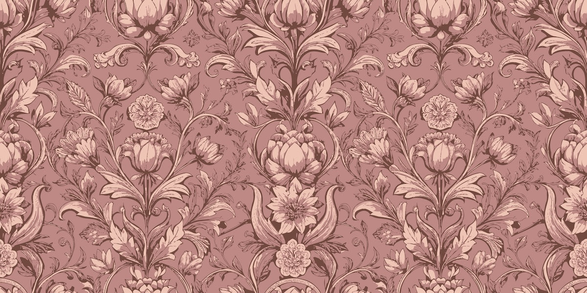 Papier peint rétro - arabesques et motifs d'antan marron