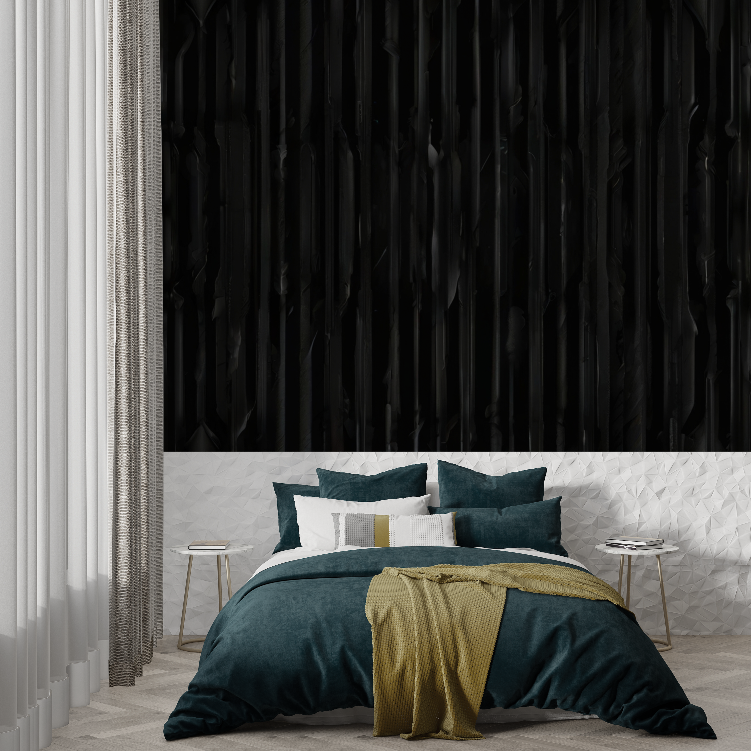 Wood Wallpaper - Textured Ebony Planks