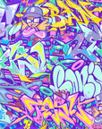 Papier peint graffiti - lettrages graphiques violets