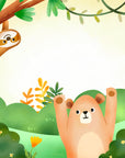Papier peint enfant – Ours et paresseux mignons