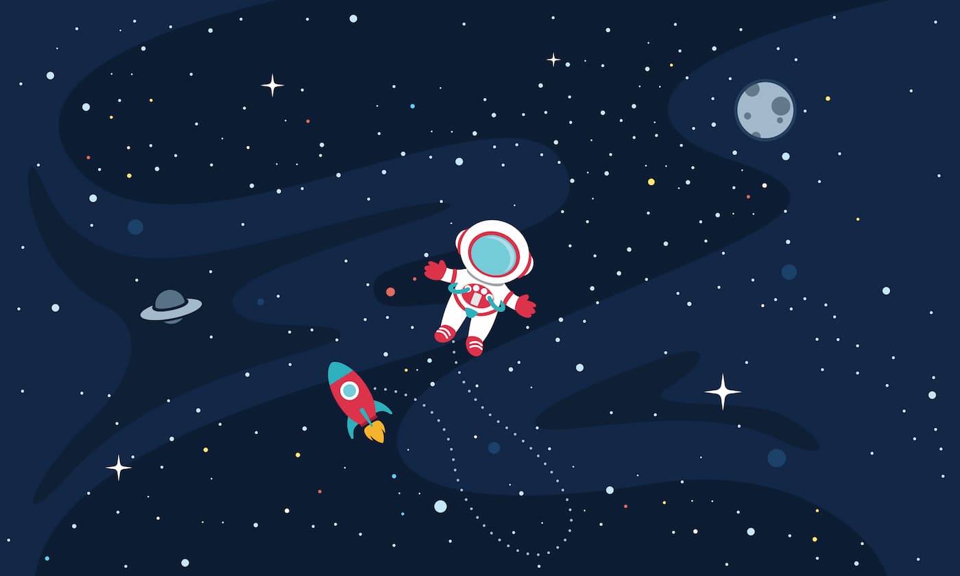 Children's Wallpaper - Dreamy Cosmonaut in Space