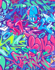 Papier peint graffiti - fresque de street art bleue et rose
